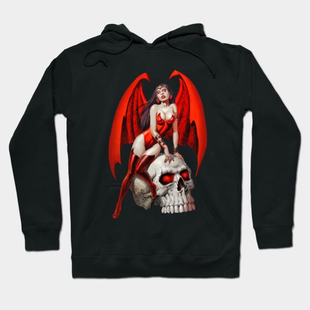 Succubus and Skull Hoodie by Paul_Abrams